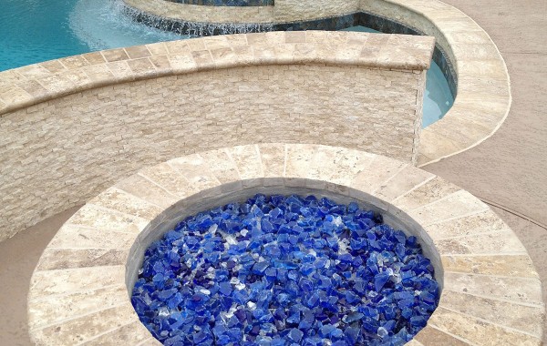 Fire Pit with Blue Rock